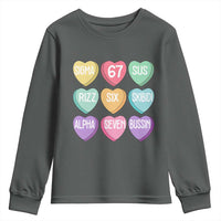 Funny Valentines Day 67 Meme Six Seven Sigma Rizz Heart Kids Youth Sweatshirt