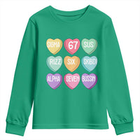 Funny Valentines Day 67 Meme Six Seven Sigma Rizz Heart Kids Youth Sweatshirt