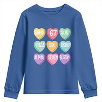 Funny Valentines Day 67 Meme Six Seven Sigma Rizz Heart Kids Youth Sweatshirt