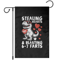 Funny 67 Meme Valentines Day Dinosaur Garden Flag Stealing Hearts And Blasting 67 Farts