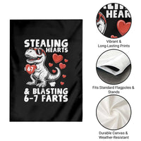 Funny 67 Meme Valentines Day Dinosaur Garden Flag Stealing Hearts And Blasting 67 Farts