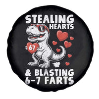 Funny 67 Meme Valentines Day Dinosaur Spare Tire Cover Stealing Hearts And Blasting 67 Farts