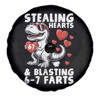 Funny 67 Meme Valentines Day Dinosaur Spare Tire Cover Stealing Hearts And Blasting 67 Farts