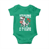 Funny 67 Meme Valentines Day Dinosaur Baby Onesie Stealing Hearts And Blasting 67 Farts