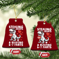 Funny 67 Meme Valentines Day Dinosaur Ceramic Ornament Stealing Hearts And Blasting 67 Farts