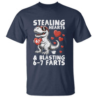 Funny 67 Meme Valentines Day Dinosaur T Shirt Stealing Hearts And Blasting 67 Farts