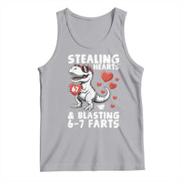 Funny 67 Meme Valentines Day Dinosaur Tank Top Stealing Hearts And Blasting 67 Farts