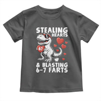 Funny 67 Meme Valentines Day Dinosaur Toddler T Shirt Stealing Hearts And Blasting 67 Farts