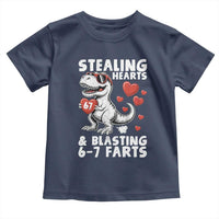 Funny 67 Meme Valentines Day Dinosaur Toddler T Shirt Stealing Hearts And Blasting 67 Farts