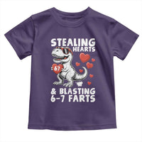 Funny 67 Meme Valentines Day Dinosaur Toddler T Shirt Stealing Hearts And Blasting 67 Farts