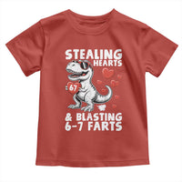 Funny 67 Meme Valentines Day Dinosaur Toddler T Shirt Stealing Hearts And Blasting 67 Farts