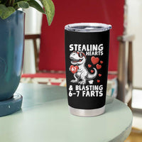 Funny 67 Meme Valentines Day Dinosaur Tumbler Cup Stealing Hearts And Blasting 67 Farts