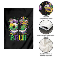 Funny 67 Mardi Gras Bruh Garden Flag Six Seven Meme Fleur De Lis Hand Gesture