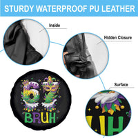 Funny 67 Mardi Gras Bruh Spare Tire Cover Six Seven Meme Fleur De Lis Hand Gesture