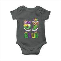 Funny 67 Mardi Gras Bruh Baby Onesie Six Seven Meme Fleur De Lis Hand Gesture
