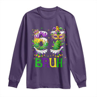 Funny 67 Mardi Gras Bruh Long Sleeve Shirt Six Seven Meme Fleur De Lis Hand Gesture