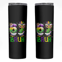 Funny 67 Mardi Gras Bruh Skinny Tumbler Six Seven Meme Fleur De Lis Hand Gesture