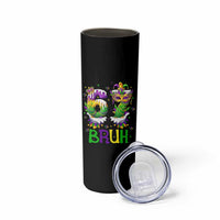 Funny 67 Mardi Gras Bruh Skinny Tumbler Six Seven Meme Fleur De Lis Hand Gesture
