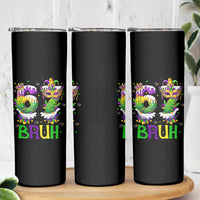 Funny 67 Mardi Gras Bruh Skinny Tumbler Six Seven Meme Fleur De Lis Hand Gesture