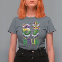 Funny 67 Mardi Gras Bruh T Shirt For Women Six Seven Meme Fleur De Lis Hand Gesture