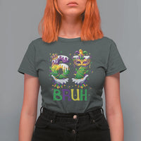 Funny 67 Mardi Gras Bruh T Shirt For Women Six Seven Meme Fleur De Lis Hand Gesture