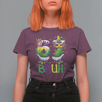 Funny 67 Mardi Gras Bruh T Shirt For Women Six Seven Meme Fleur De Lis Hand Gesture