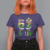 Funny 67 Mardi Gras Bruh T Shirt For Women Six Seven Meme Fleur De Lis Hand Gesture