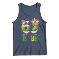 Funny 67 Mardi Gras Bruh Tank Top Six Seven Meme Fleur De Lis Hand Gesture