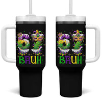 Funny 67 Mardi Gras Bruh Tumbler With Handle Six Seven Meme Fleur De Lis Hand Gesture