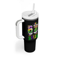 Funny 67 Mardi Gras Bruh Tumbler With Handle Six Seven Meme Fleur De Lis Hand Gesture