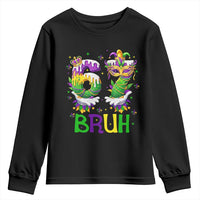Funny 67 Mardi Gras Bruh Youth Sweatshirt Six Seven Meme Fleur De Lis Hand Gesture