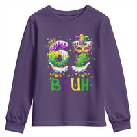 Funny 67 Mardi Gras Bruh Youth Sweatshirt Six Seven Meme Fleur De Lis Hand Gesture