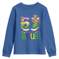 Funny 67 Mardi Gras Bruh Youth Sweatshirt Six Seven Meme Fleur De Lis Hand Gesture