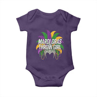 Mardi Gras Throw Girl Baby Onesie Funny New Orleans Carnival Headdress Beads