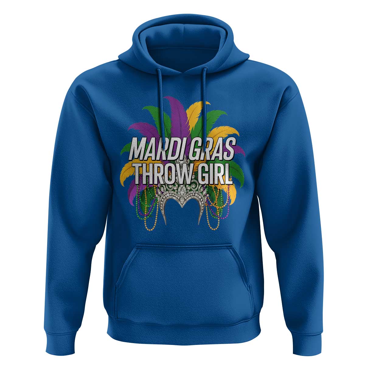 Mardi Gras Throw Girl Hoodie Funny New Orleans Carnival Headdress Beads