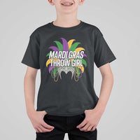 Mardi Gras Throw Girl T Shirt For Kid Funny New Orleans Carnival Headdress Beads