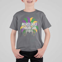 Mardi Gras Throw Girl T Shirt For Kid Funny New Orleans Carnival Headdress Beads