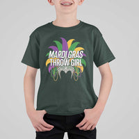 Mardi Gras Throw Girl T Shirt For Kid Funny New Orleans Carnival Headdress Beads