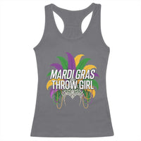 Mardi Gras Throw Girl Racerback Tank Top Funny New Orleans Carnival Headdress Beads
