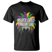 Mardi Gras Throw Girl T Shirt Funny New Orleans Carnival Headdress Beads