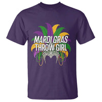 Mardi Gras Throw Girl T Shirt Funny New Orleans Carnival Headdress Beads
