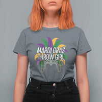 Mardi Gras Throw Girl T Shirt For Women Funny New Orleans Carnival Headdress Beads