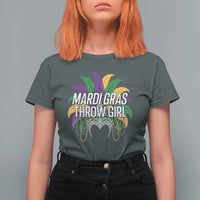 Mardi Gras Throw Girl T Shirt For Women Funny New Orleans Carnival Headdress Beads