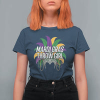 Mardi Gras Throw Girl T Shirt For Women Funny New Orleans Carnival Headdress Beads
