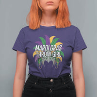 Mardi Gras Throw Girl T Shirt For Women Funny New Orleans Carnival Headdress Beads