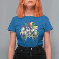 Mardi Gras Throw Girl T Shirt For Women Funny New Orleans Carnival Headdress Beads