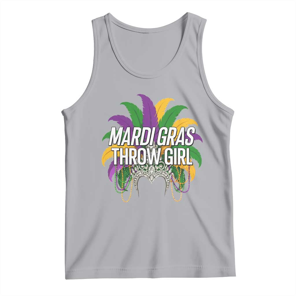 Mardi Gras Throw Girl Tank Top Funny New Orleans Carnival Headdress Beads