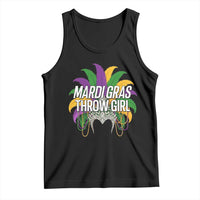 Mardi Gras Throw Girl Tank Top Funny New Orleans Carnival Headdress Beads