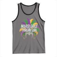 Mardi Gras Throw Girl Tank Top Funny New Orleans Carnival Headdress Beads