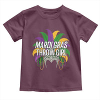 Mardi Gras Throw Girl Toddler T Shirt Funny New Orleans Carnival Headdress Beads